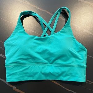 lululemon Energy Longline bra, size 6, color Maldives Green EUC